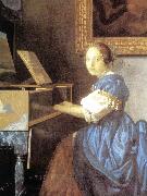 VERMEER VAN DELFT, Jan, Lady Seated at a Virginal (detail) aer